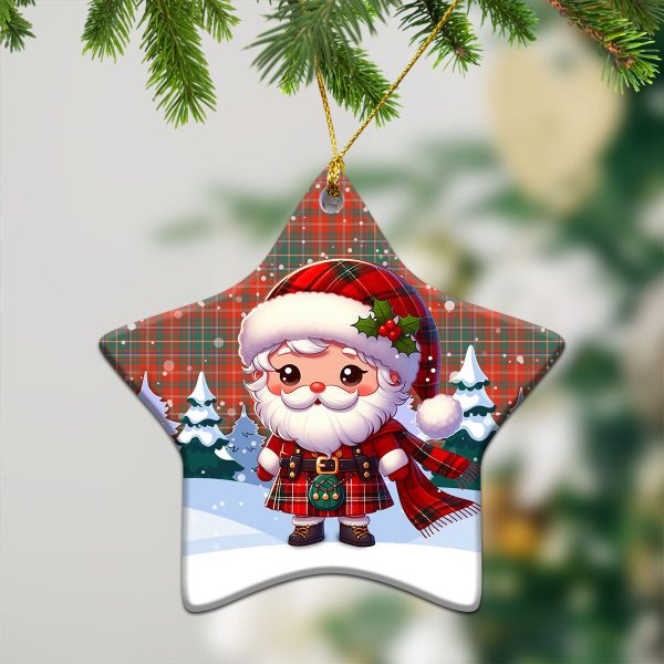 McDougall Ancient Tartan Christmas Ceramic Ornament - Santa Claus In Kilt Style For Sale - Image 4