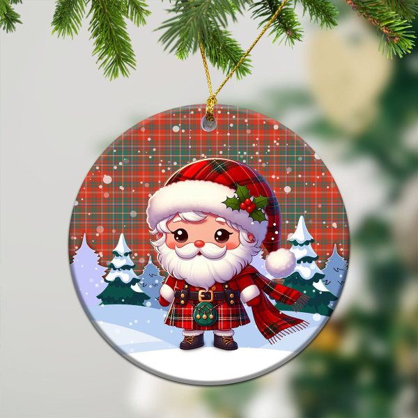 McDougall Ancient Tartan Christmas Ceramic Ornament - Santa Claus In Kilt Style For Sale - Image 2