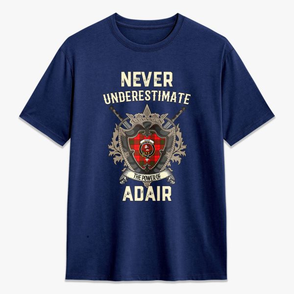 Adair Modern Tartan Crest 2D T-shirt - Never Underestimate Style For Cheap - Image 3