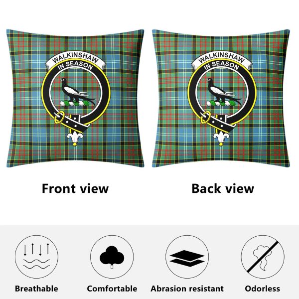 Walkinshaw Tartan Crest Pillow Cover For Sale - Image 4
