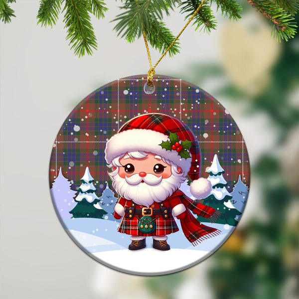 Fraser (of Lovat) Hunting Modern Tartan Christmas Ceramic Ornament - Santa Claus In Kilt Style Online Sale - Image 2