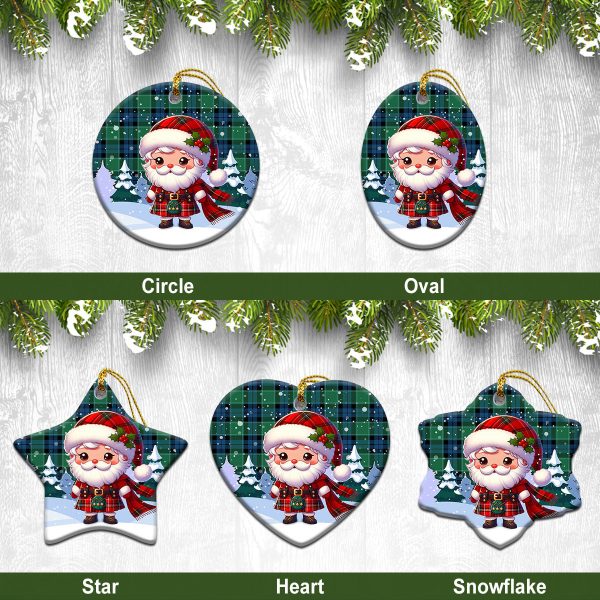 Graham of Menteith Ancient Tartan Christmas Ceramic Ornament - Santa Claus In Kilt Style Fashion
