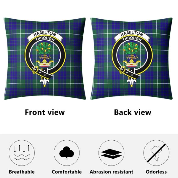 Hamilton Hunting Modern Tartan Crest Pillow Cover Online Sale - Image 4