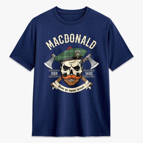 MacDonald Lord of the Isles Hunting Tartan Crest 2D T-shirt - Alba Skull Style Online - Image 3