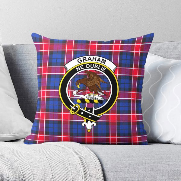 Graham of Menteith Red Tartan Crest Pillow Cover Online