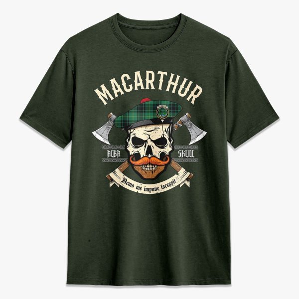 MacArthur Ancient Tartan Crest 2D T-shirt - Alba Skull Style Online - Image 5