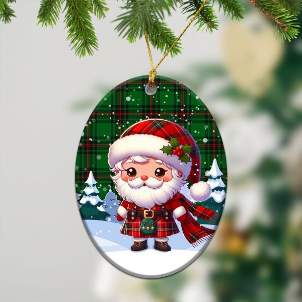 Logie Tartan Christmas Ceramic Ornament - Santa Claus In Kilt Style Sale - Image 3