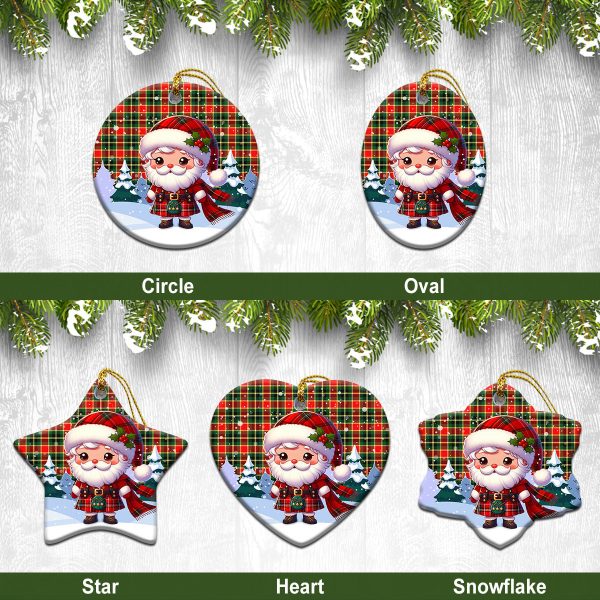 McLachlan Hunting Modern Tartan Christmas Ceramic Ornament - Santa Claus In Kilt Style Sale