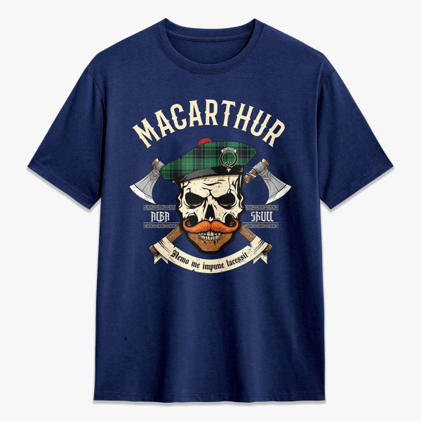 MacArthur Ancient Tartan Crest 2D T-shirt - Alba Skull Style Online - Image 3