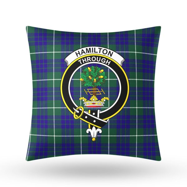 Hamilton Hunting Modern Tartan Crest Pillow Cover Online Sale - Image 3