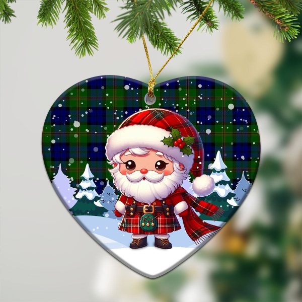Dundas Modern Tartan Christmas Ceramic Ornament - Santa Claus In Kilt Style Online now - Image 5