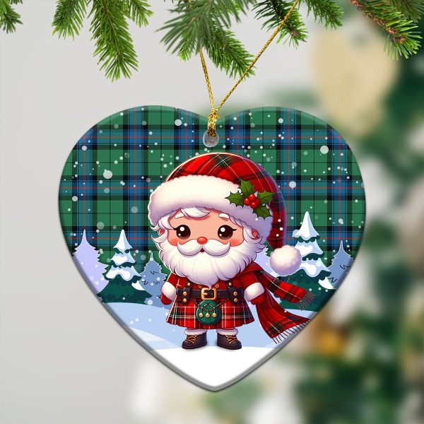 Armstrong Ancient Tartan Christmas Ceramic Ornament - Santa Claus In Kilt Style Online now - Image 5