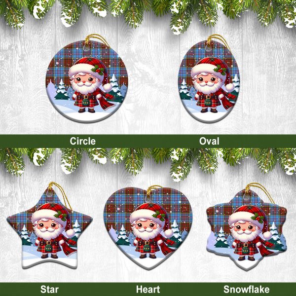 Anderson Modern Tartan Christmas Ceramic Ornament - Santa Claus In Kilt Style For Discount