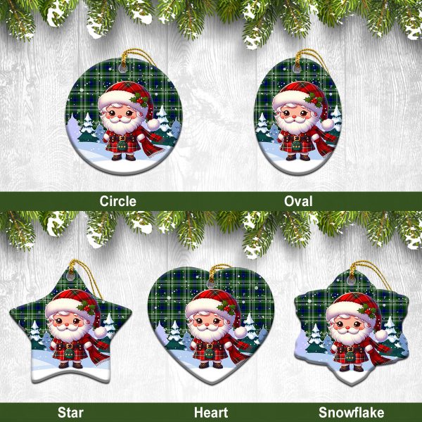 Haliburton Tartan Christmas Ceramic Ornament - Santa Claus In Kilt Style Cheap