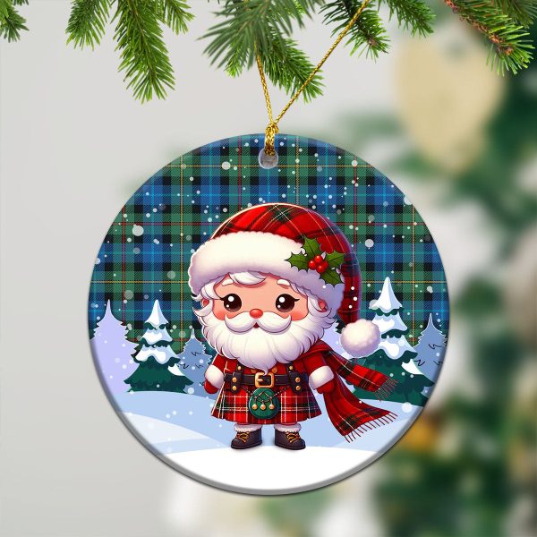 Smith Ancient Tartan Christmas Ceramic Ornament - Santa Claus In Kilt Style Supply - Image 2