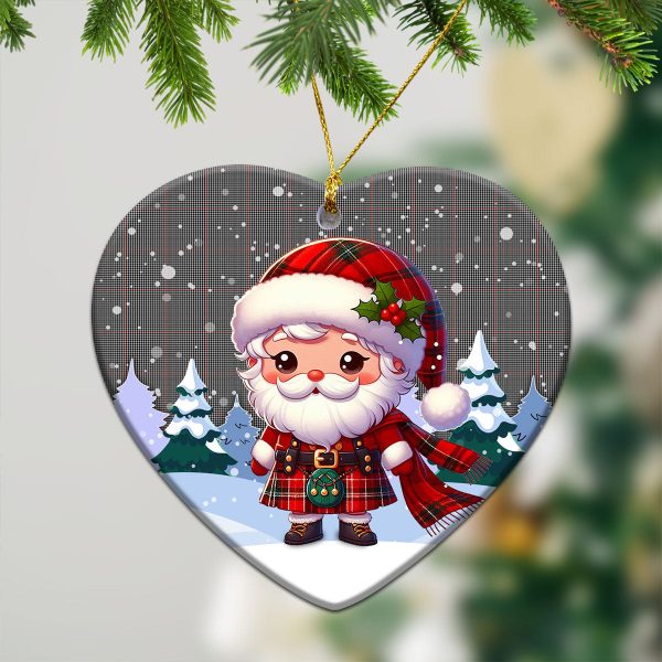 Shepherd Tartan Christmas Ceramic Ornament - Santa Claus In Kilt Style on Sale - Image 5