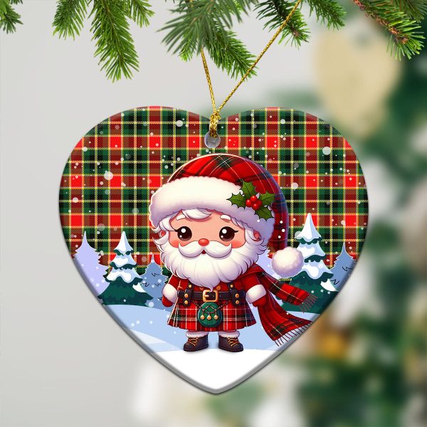 McLachlan Hunting Modern Tartan Christmas Ceramic Ornament - Santa Claus In Kilt Style Sale - Image 5