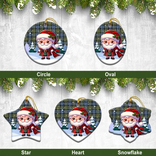 Campbell Faded Tartan Christmas Ceramic Ornament - Santa Claus In Kilt Style Discount