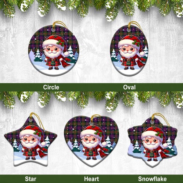 MacDonald Modern Tartan Christmas Ceramic Ornament - Santa Claus In Kilt Style on Sale