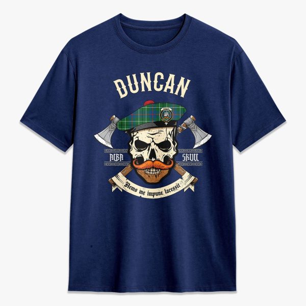 Duncan Ancient Tartan Crest 2D T-shirt - Alba Skull Style Hot on Sale - Image 3