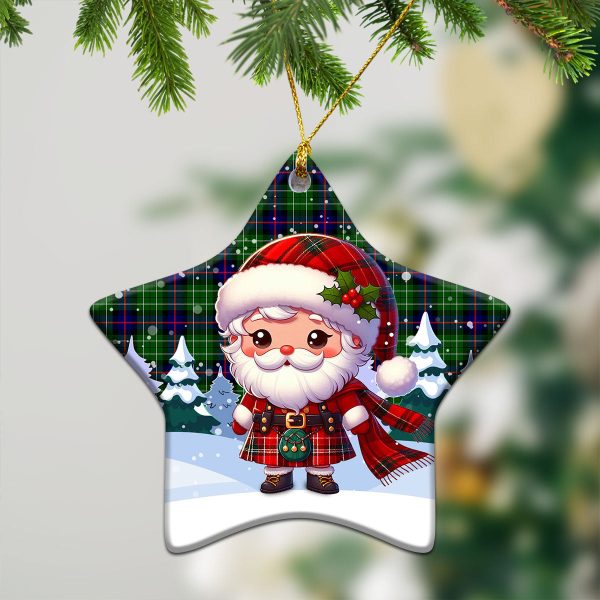 Leslie Hunting Tartan Christmas Ceramic Ornament - Santa Claus In Kilt Style For Sale - Image 4