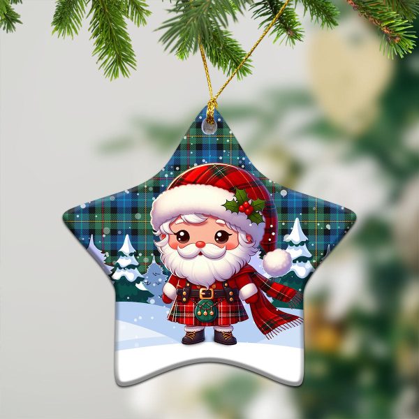 Smith Ancient Tartan Christmas Ceramic Ornament - Santa Claus In Kilt Style Supply - Image 4