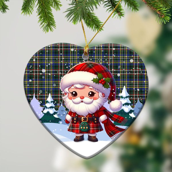 Scott Green Modern Tartan Christmas Ceramic Ornament - Santa Claus In Kilt Style Online Sale - Image 5