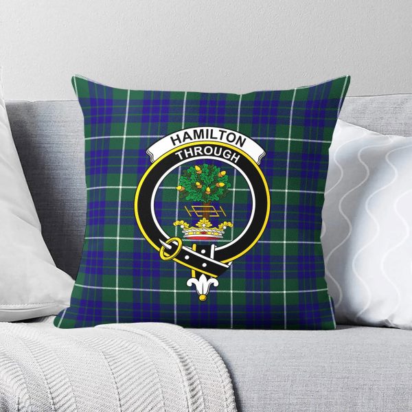 Hamilton Hunting Modern Tartan Crest Pillow Cover Online Sale