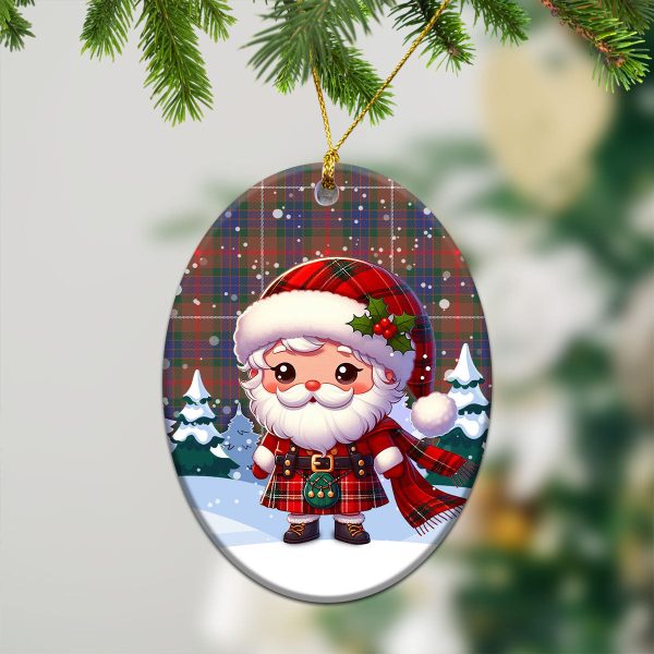 Fraser (of Lovat) Hunting Modern Tartan Christmas Ceramic Ornament - Santa Claus In Kilt Style Online Sale - Image 3