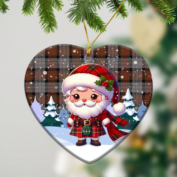 Cameron of Erracht Weathered Tartan Christmas Ceramic Ornament - Santa Claus In Kilt Style Online - Image 5