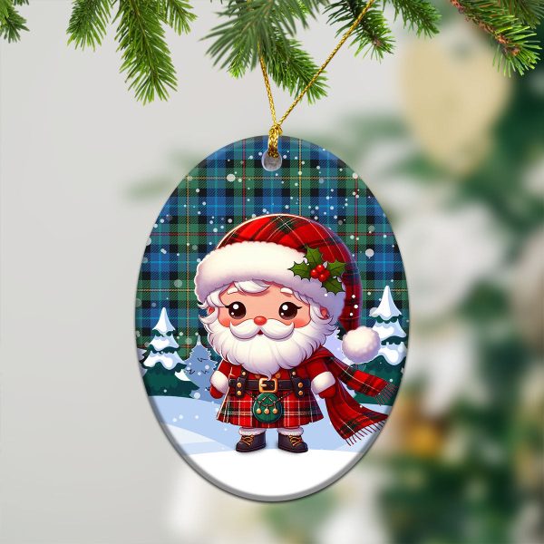 Smith Ancient Tartan Christmas Ceramic Ornament - Santa Claus In Kilt Style Supply - Image 3